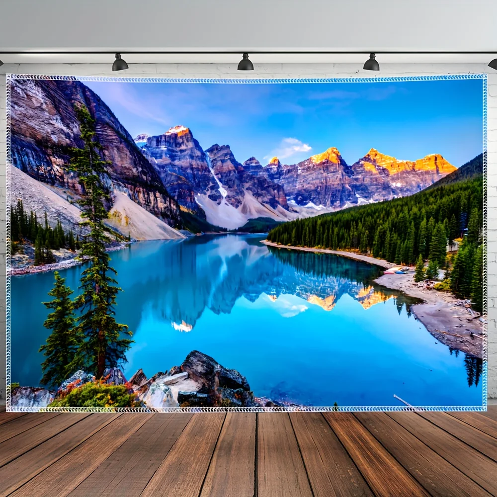 VIKAMA Landschaft Wandteppich Seeansicht Berge Wohnzimmer Teestube Neue Zen-Dekoration im chinesischen Stil