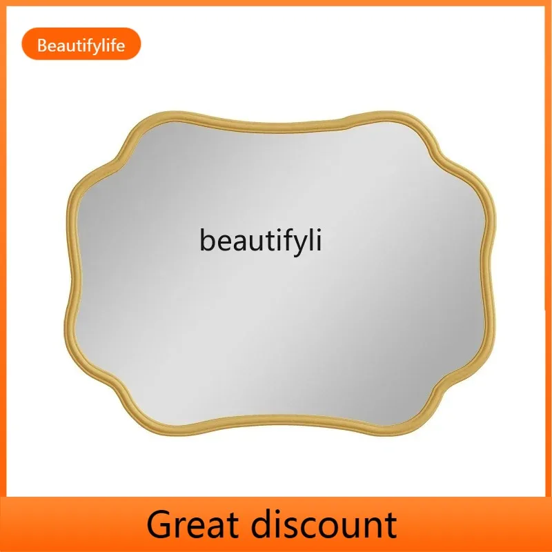 QQ45 European entry-level luxury special-shaped wall-mounted bathroom mirror anti-fog bathroom mirror with light soft decoration