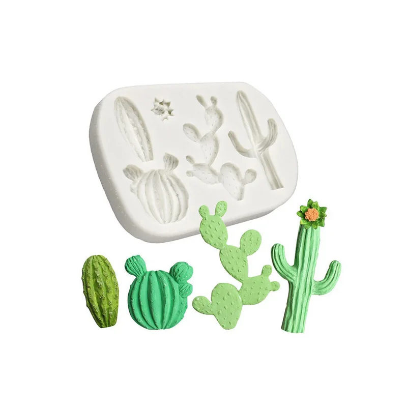 Cactus Silicone Mold, Birthday Party Mold, Chocolate Cupcake Decoration Polymer Clay Resin Birthday Gift Craft Supplies