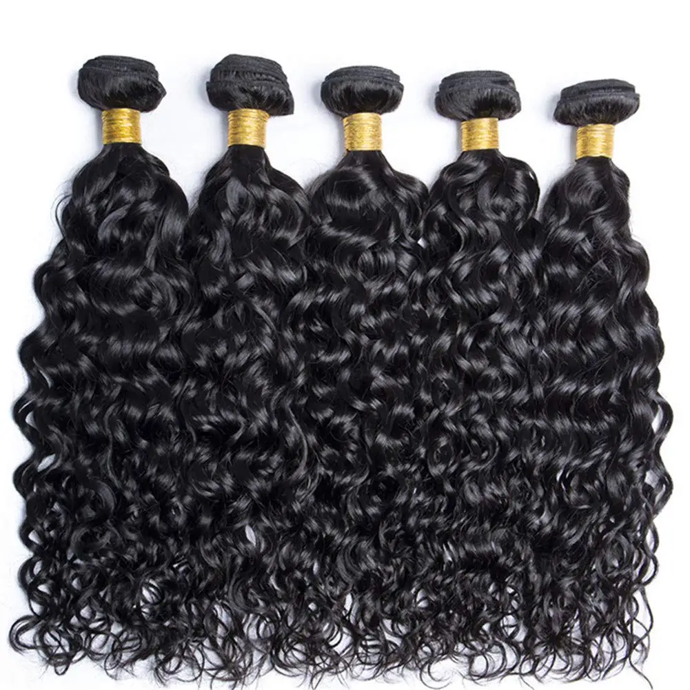 Peruvian 10A Water Wave Bundles Unprocessed Water Wave Curly Human Hair Weave Bundles Remy Water Wave Hair Extensions No Tangle