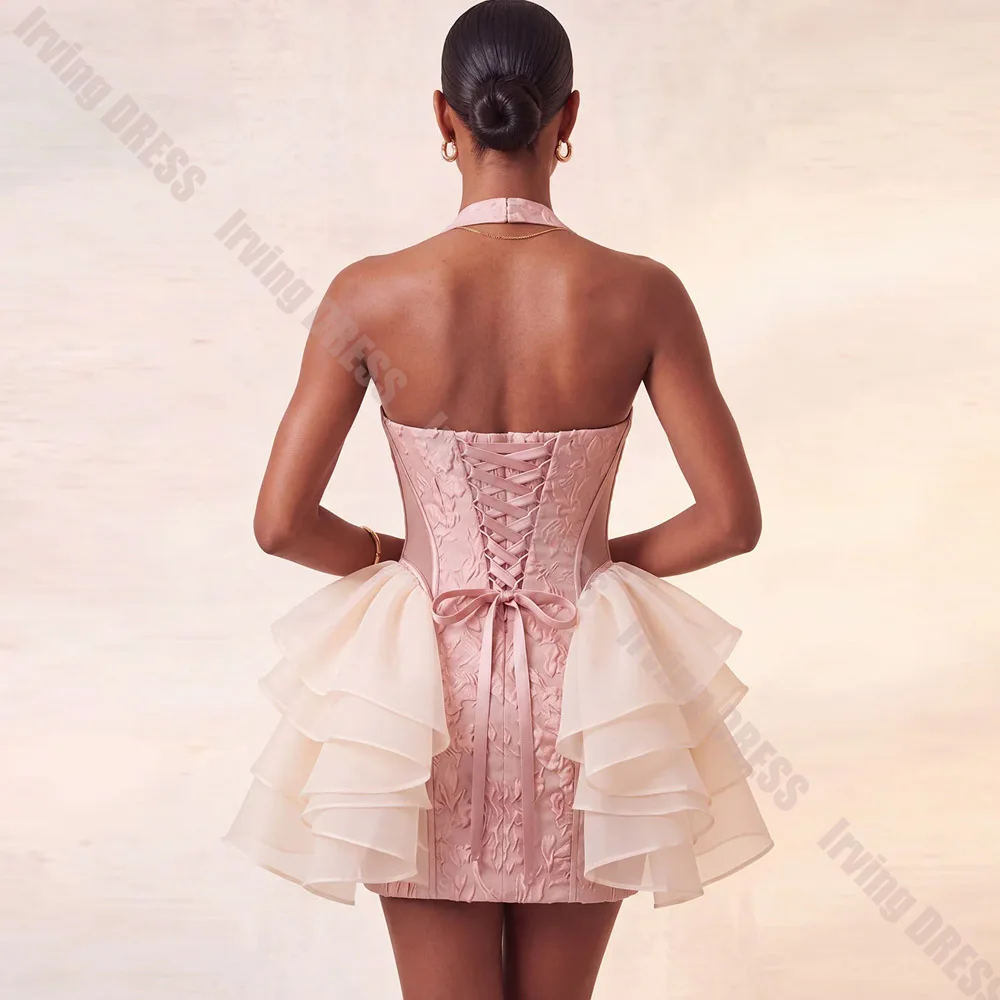 Customized Homecoming Dresses Halter Sweetheart Neck Ruffles Bodycon for Women's Mini Prom Dress Party Gowns Graduation Dresses