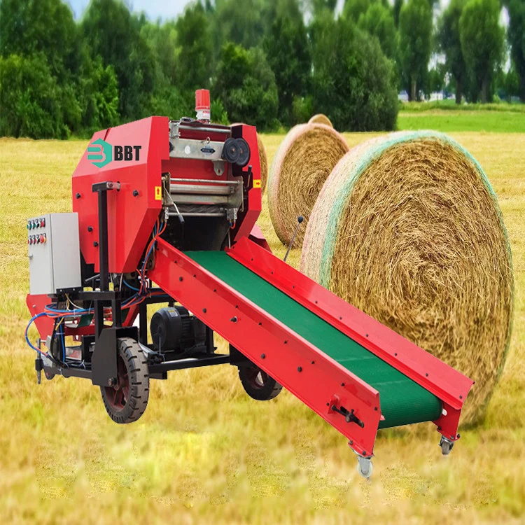 Mini Corn Silage Round Bale Machine Full Automatic For Small Grazing Hay Baling And Wrapping Engine Core Component