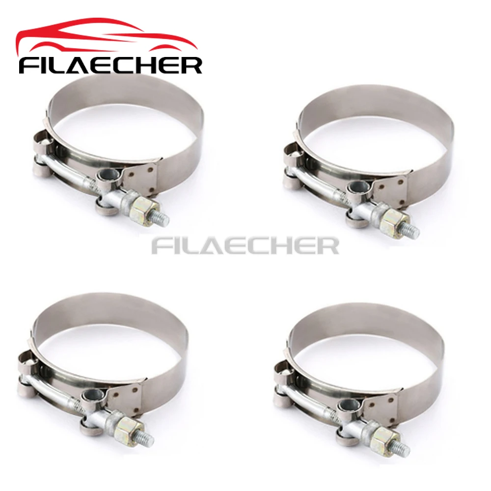

1/4Pcs 2.5 Inch T-Bolt Hose Clamps Turbo Intake Clamps 63-71mm for Hose ID Intercooler Radiator Pipe for Silicone Coolant Hoses