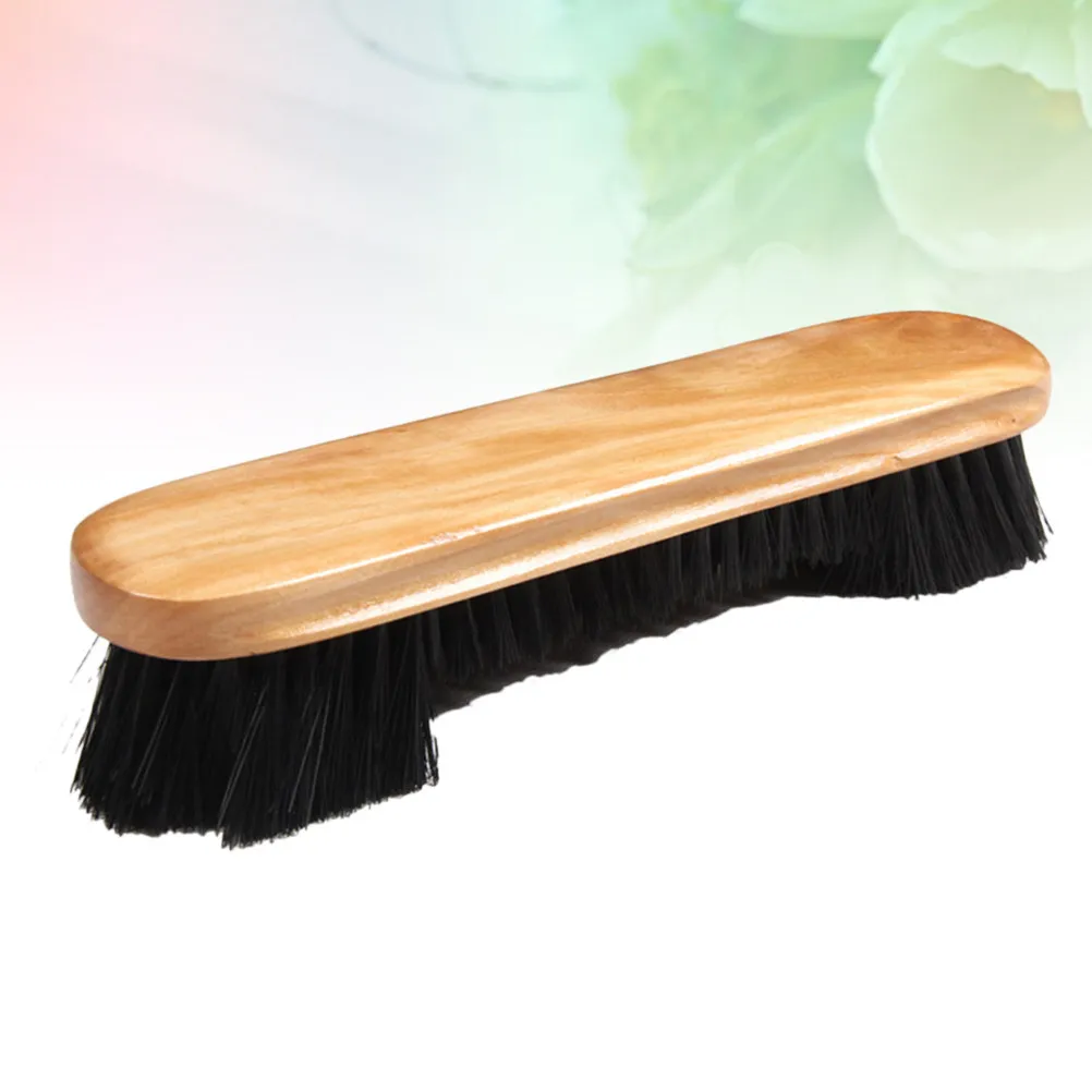 

9 Inch Billiard Table Brush Wooden Handle Soft Bristles Double Length Hair Horseshoe End for Corner Dust Removal Pool Table