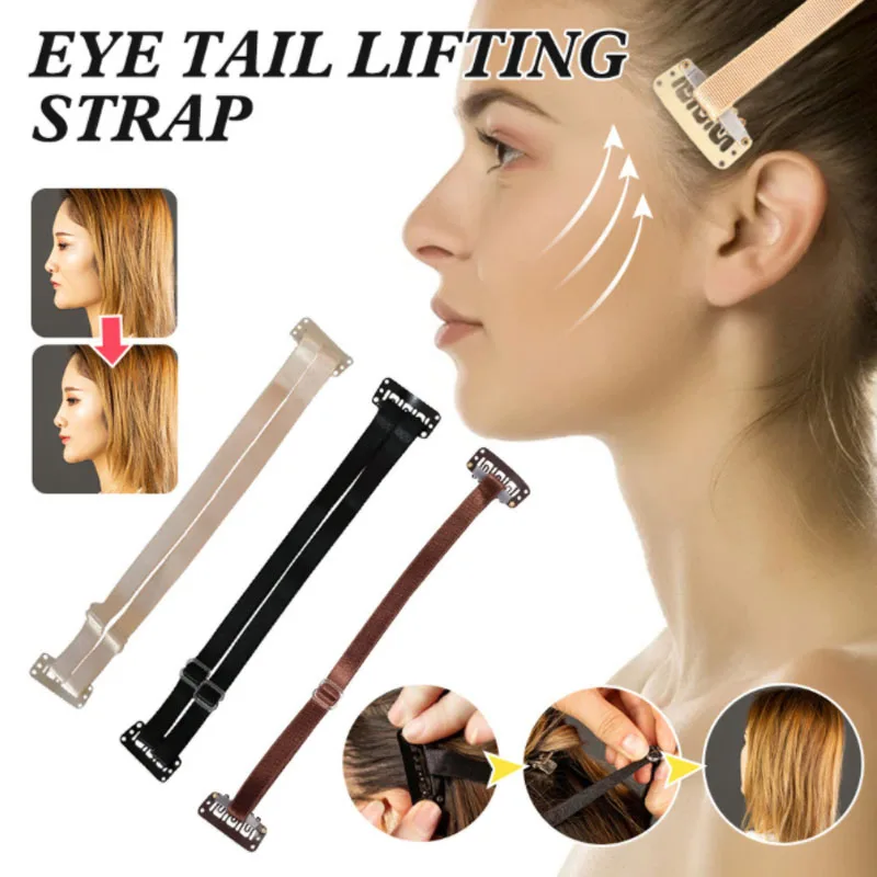 Bande élastique magique pour les yeux de renard, simple ou double, pour remonter les yeux et les sourcils, avec clips BB, sangle réglable pour les cheveux