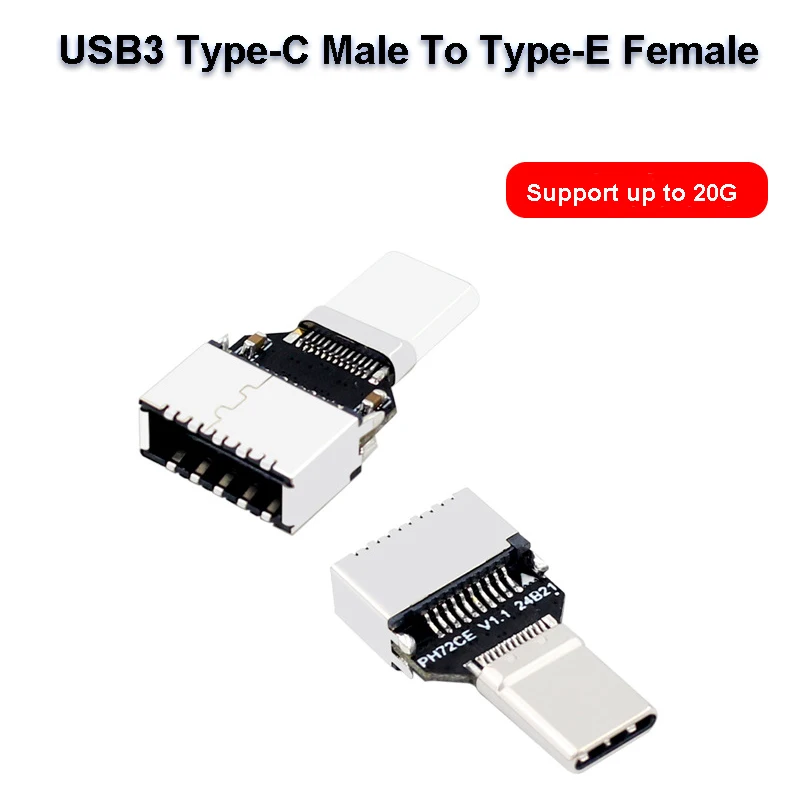 USB3.2 Type-C Male To Type-E Female Adapter 20Gbps USB-C Front Panel Converter Suitable For Computer Motherboard Expansion