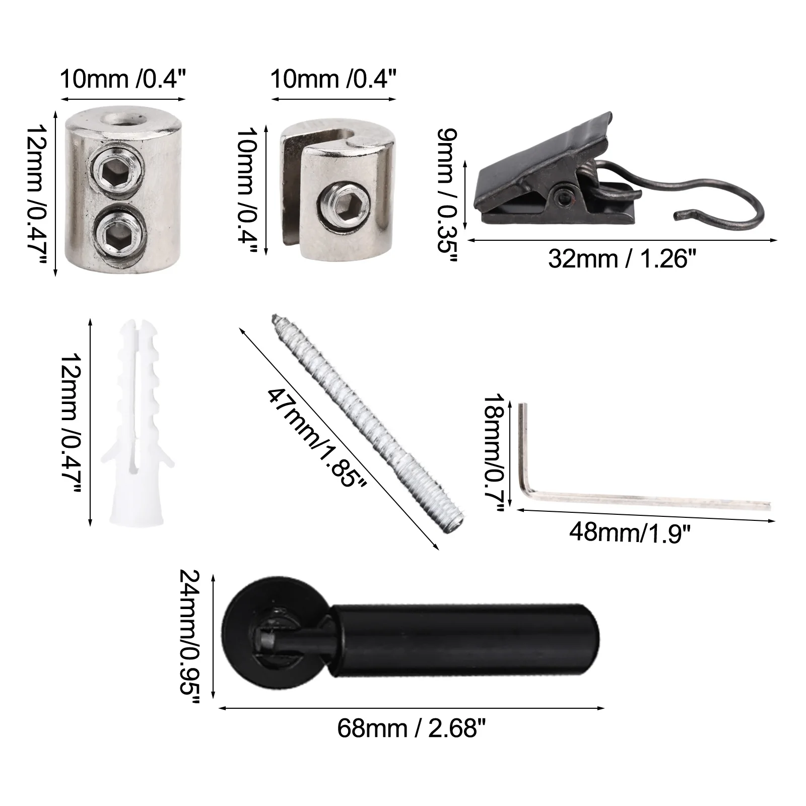 Wall Mount Wire Rod Kit for Curtains Tapestries Art Prints and Decorative Wall Hangings Featuring Rust Resistant Stainless Steel
