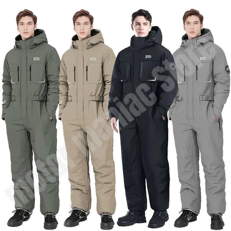 

Winter Motorcycle Riding Coldproof Clothing Winter Fashion Waist Designwarm Cotton Jumpsuit Thickened Waterproof Snowmobile Suit