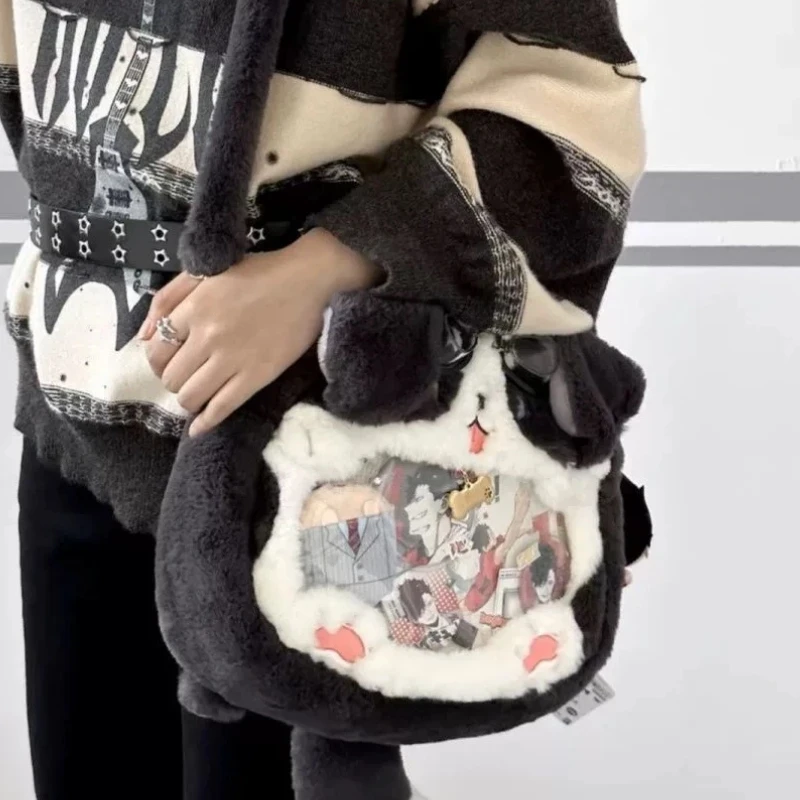 New Border Collie Backpack Plush Cartoon Dog Backpack Soft Cute Single Shoulder Backpack Soft Skin Friendly Fabric For Women