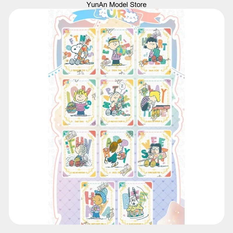 Full Set Peripherals Charlie Brown Lucy Anime Character Cards Peanut Pack Theme Genuine KAYOU Snoopy Series 1 Collection Cards
