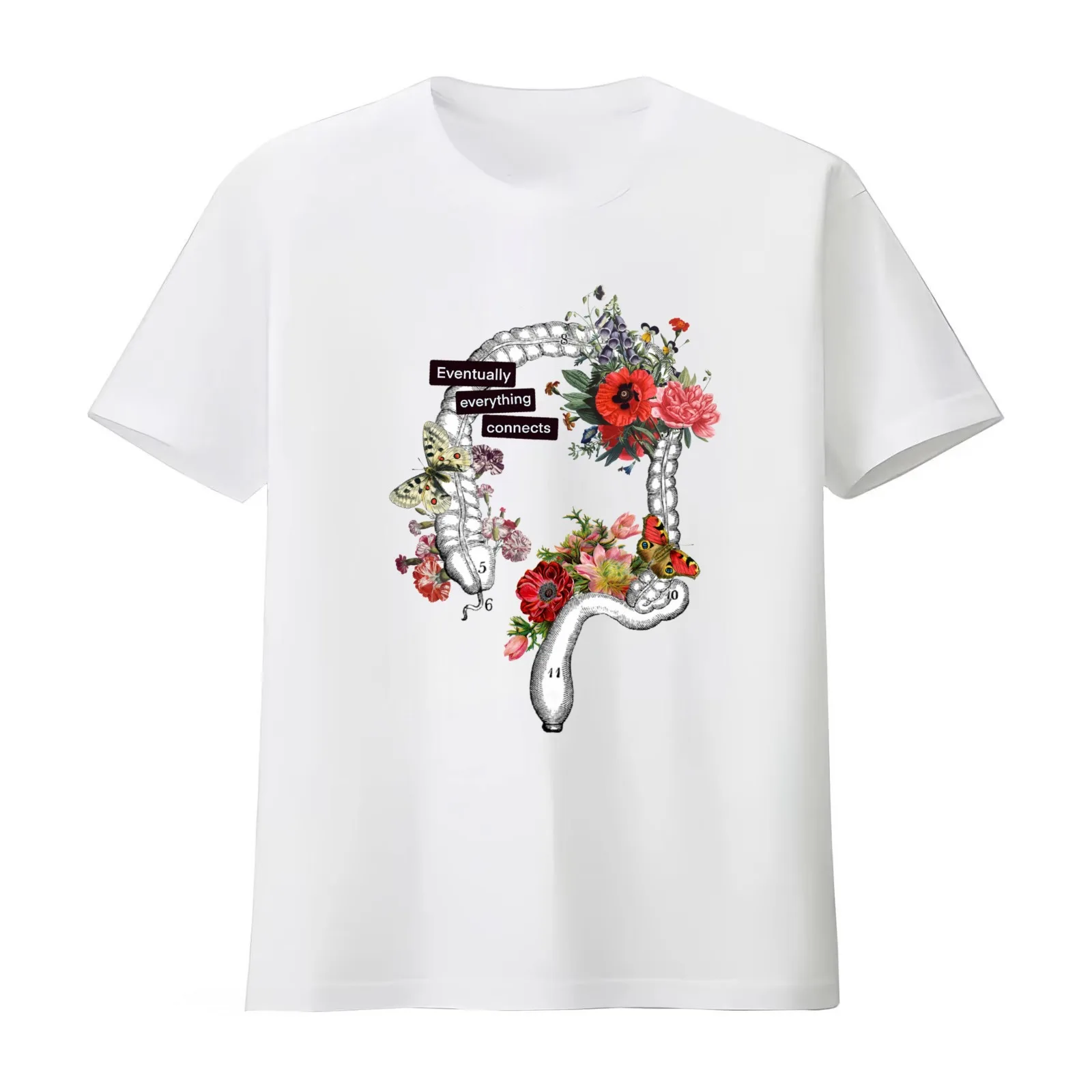 Everything Eventually Connects T-Shirt Summer Casual Cotton Tee Oversized Streetwear Tops Vintage Graphic Print 100% Cotton