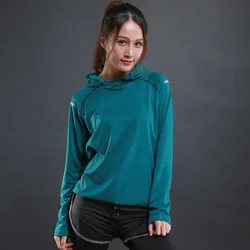 Camisetas finas de otoño para mujer, camisetas para correr, gimnasio, fitness, sudaderas de manga larga, entrenamiento de secado rápido, capucha transpirable, ropa deportiva para Yoga