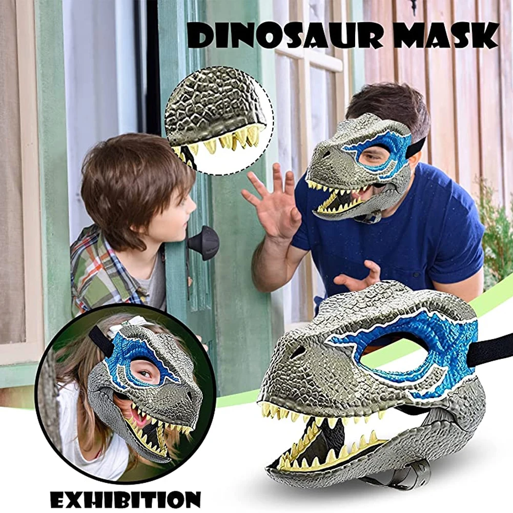 Party Mask Halloween Carnival Gift Velociraptor Mask T-Rex Dinosaur Mask Animal Cosplay Costumes Mask Props