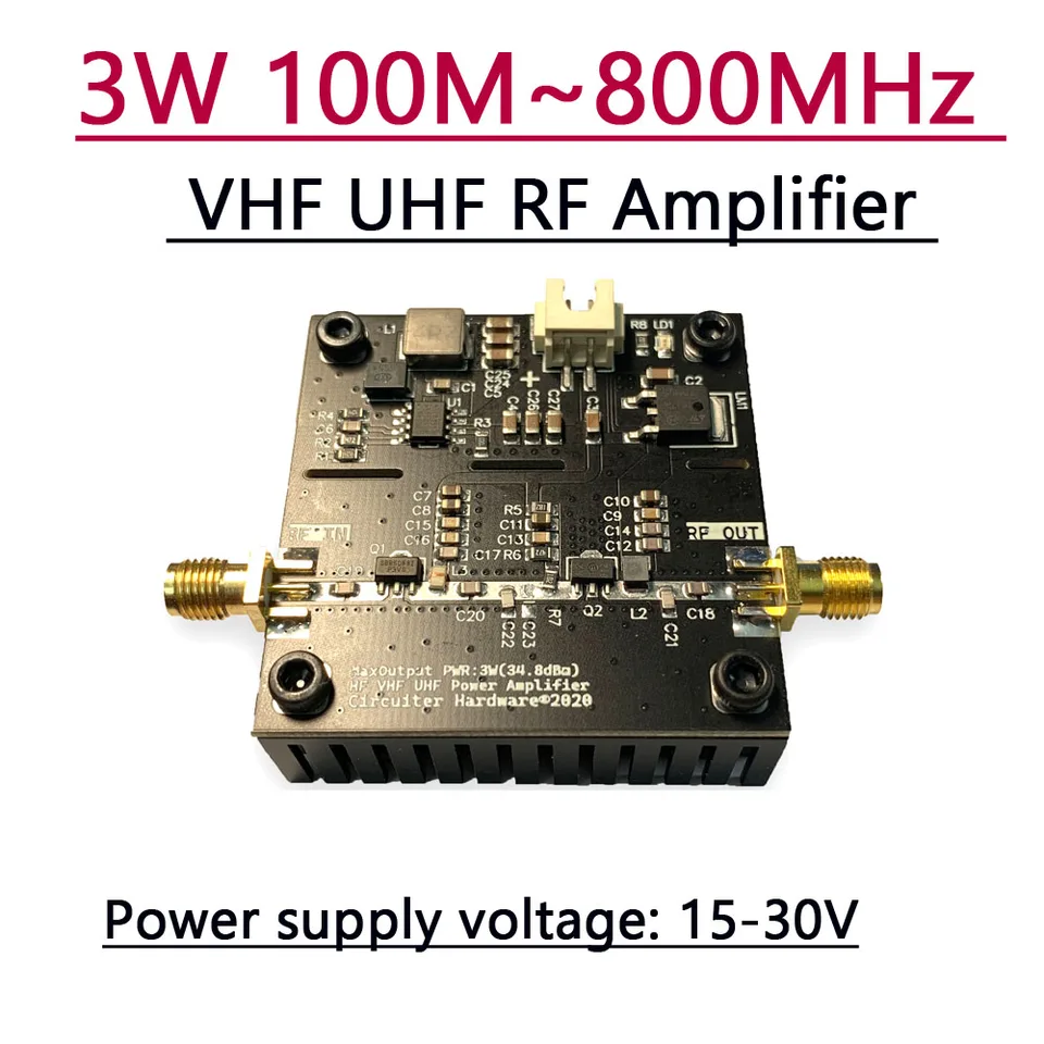 0.5~ 800MHZ 36db 4W VHF UHF RF power Amplifier for Ham Radio HF FM