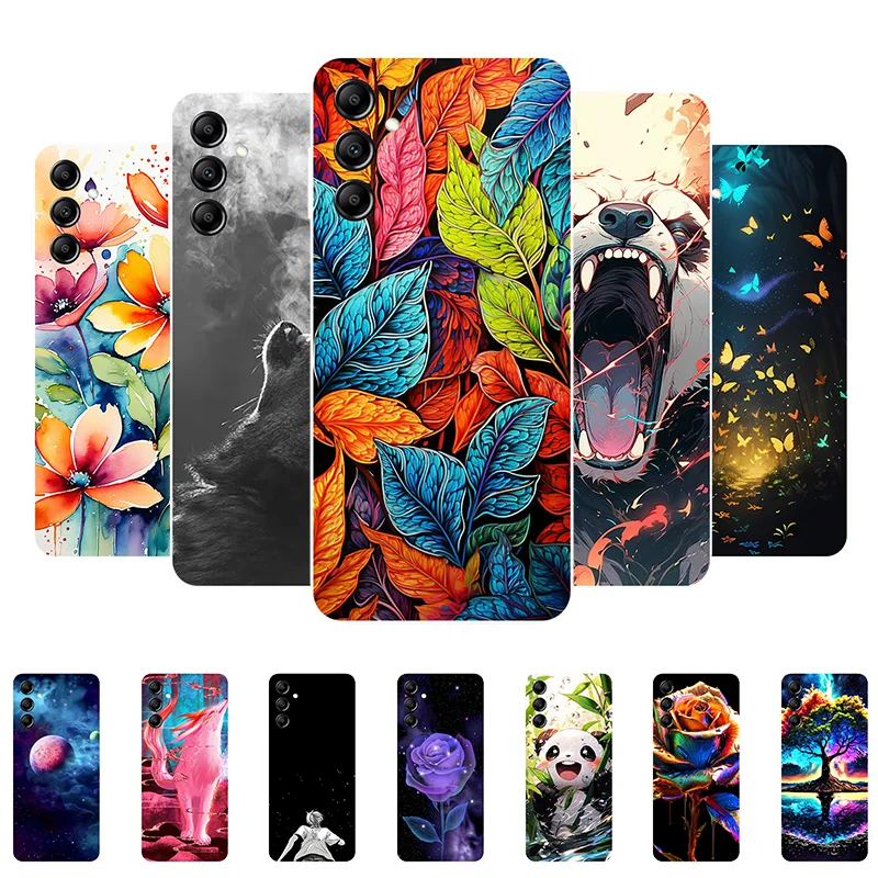Para Samsung A14 5G 4G Funda  Hojas  Panda  Carcasa de TPU suave para Samsung Galaxy A54 A34 A24  Funda de silicona A04 A04e A04S  Funda