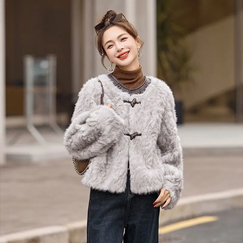 

Luxury Brand Women's Clothing Fur Coat Autumn Winter Warmth Faux Fur Jacket Single-Breasted Long Sleeve Top Fluffy Soft Coats
