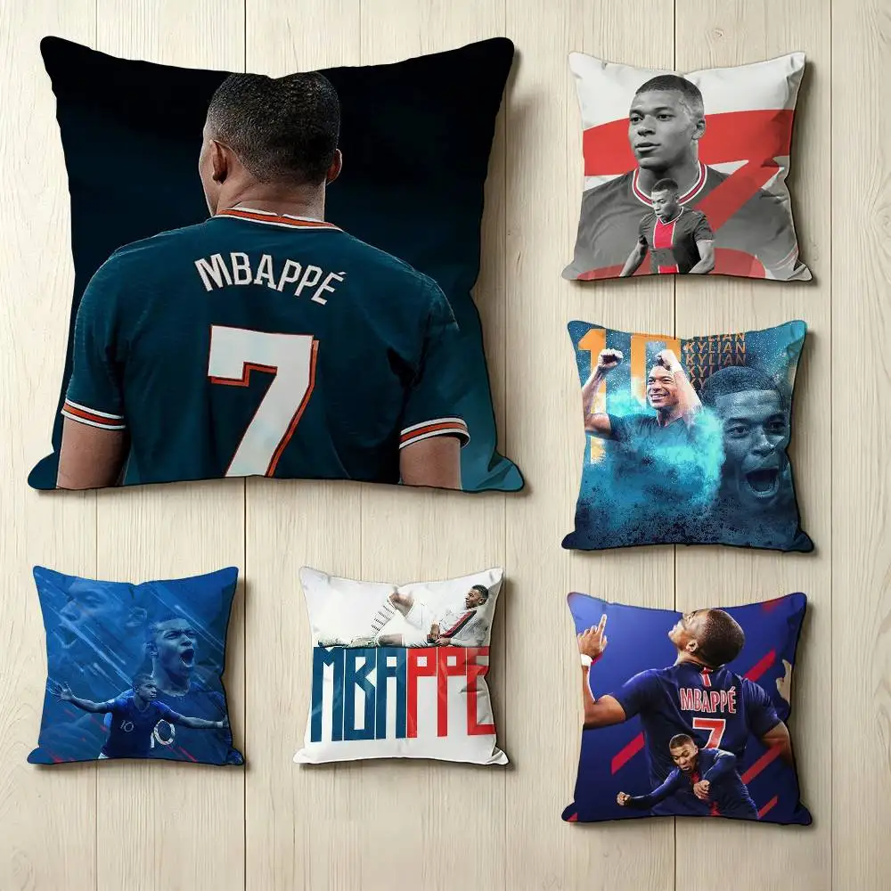 Cool Football player K-Kylian Mbappe  Pillow Case Square Double-Sided Sofa Cushion Cover Bedroom Bedside Pillow