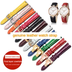 Substitute 616368 616764 517784 Series Concave Interface Genuine Leather Watch Strap For Women 14/16/18mm