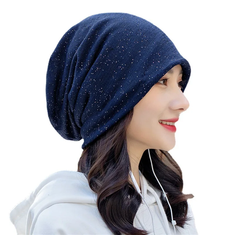 Women Summer Silver Dot Breathable Sun Hat Spring Autumn Windproof Warm Pregnant Confinement Cap Multifunction Headscarf W52