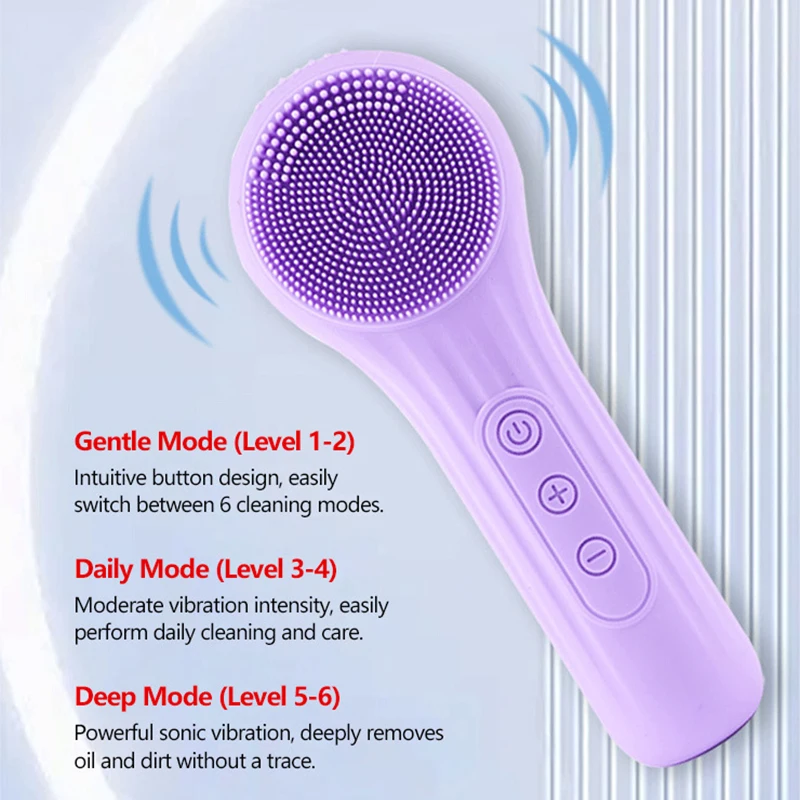 얼굴 세탁기 방수 실리콘 브러시 초음파 얼굴 마사지 깊은 기공 전기 청소 브러시