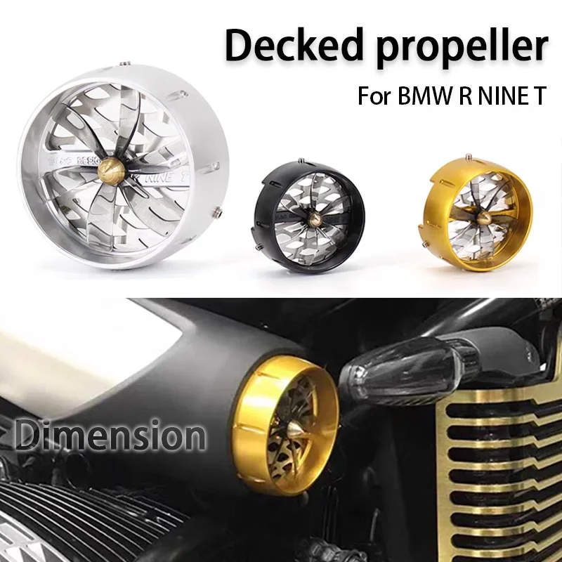 Motorcycle Air Intake Pipe Cover Rotate Fan Wind Blade Decorater for BMW R NINE T NINET RNINET 2015-2022