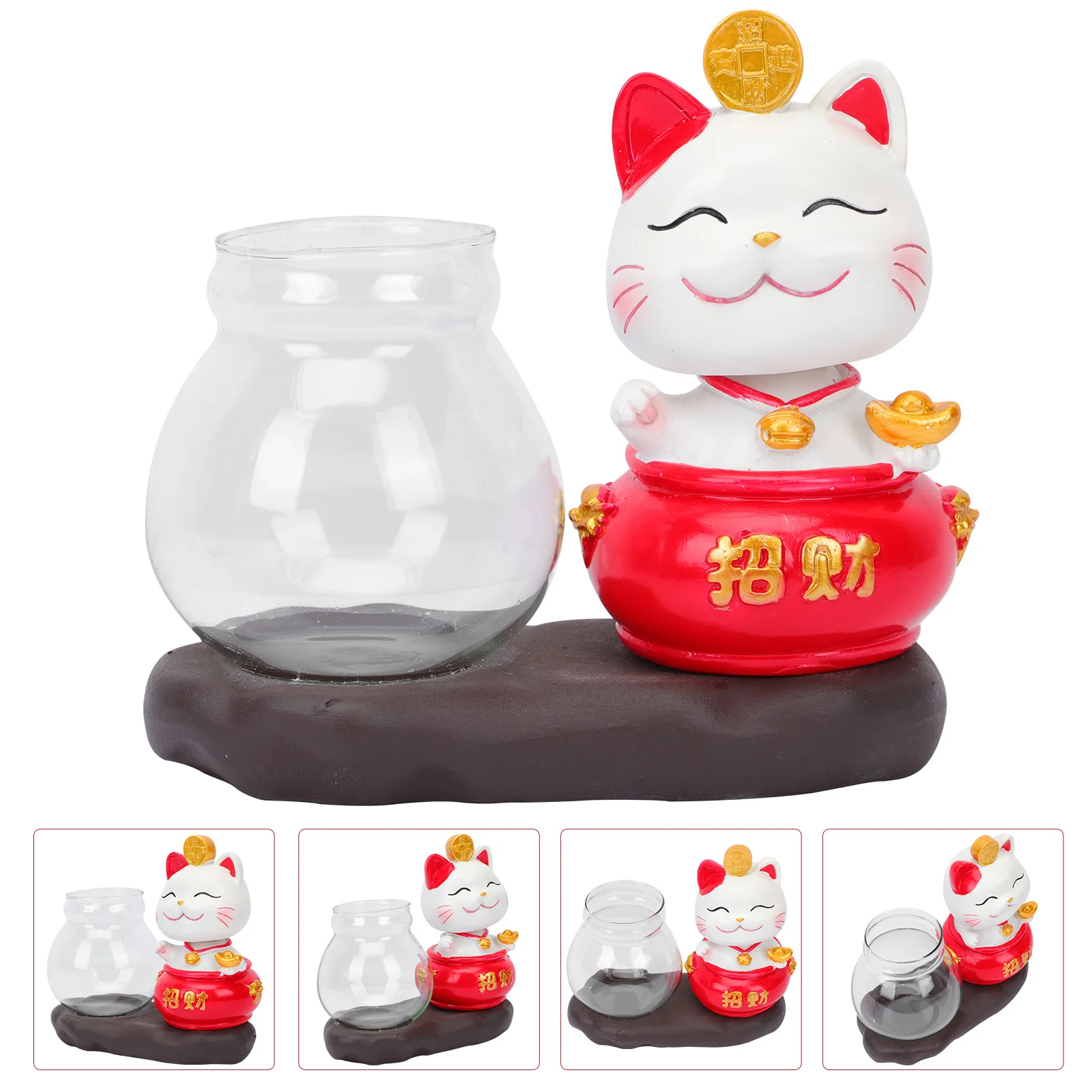 

Kitten Shape Decor Adornment Creative Vase Desktop Flower Container Suitable for Arranging Flowers Green Plants Home Office