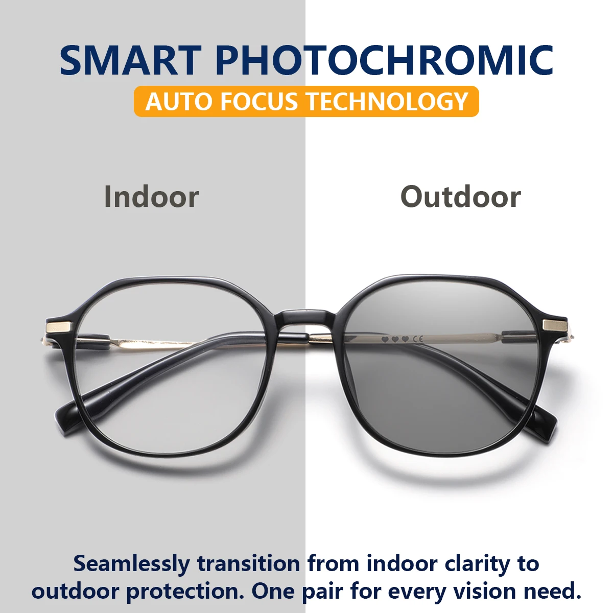 1 Pair of Men's Full-Frame Square Photochromic Glasses, Refreshing, Transparent, Elegant, Stylish, and Fashionable Men's Glasses, Suitable for Outdoor Walks, Short Road Trips, and Leisure Outings