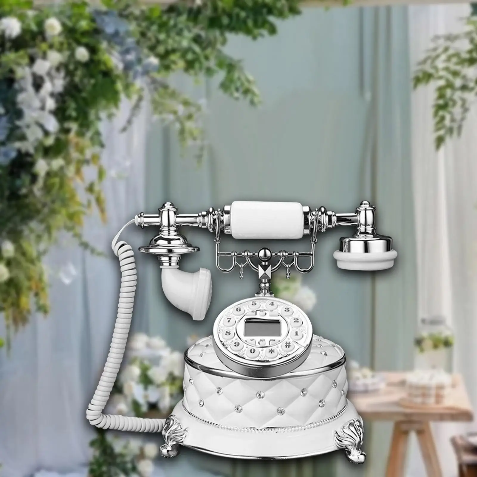Retro Landline Telephone Desk Telephone European Style Classic Corded Desk Phone for Living Room Hotel Bar Office Home Decor