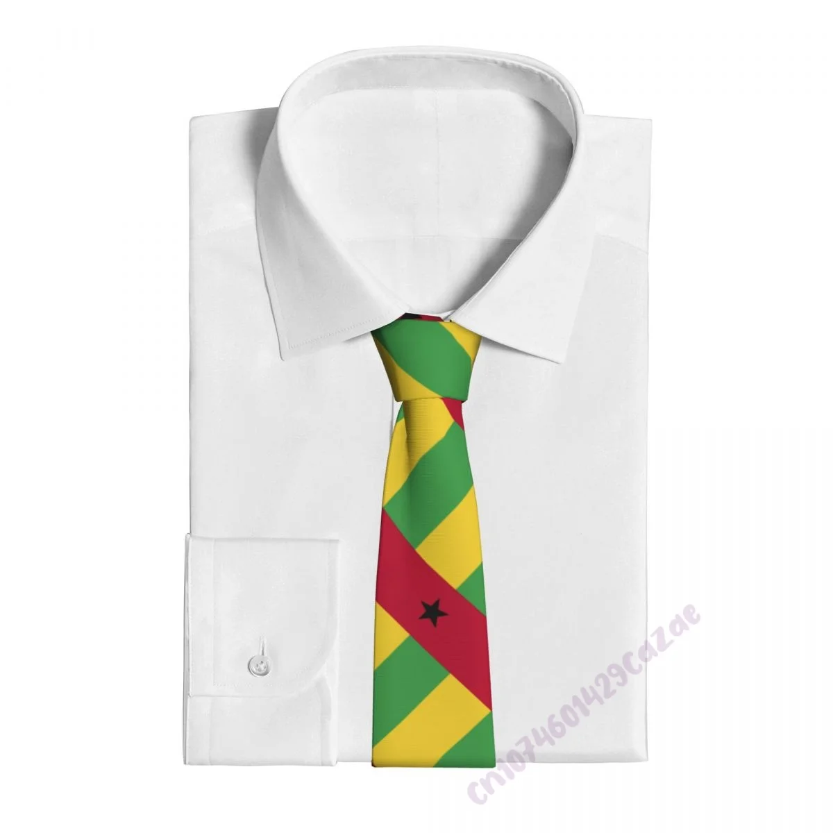 Guinea-Bissau Flag Neck Ties For Men Women Casual Plaid Tie Suits Slim Wedding Party Necktie Gravatas For Gift Proud