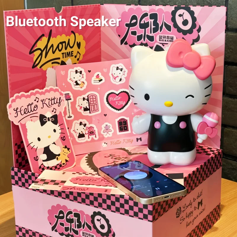 

Sanrio Hello Kitty Bluetooth Speaker Kawaii Anime Accessories Portable Desktop The Grand Stage Decor Toy Girls Birthday Gift