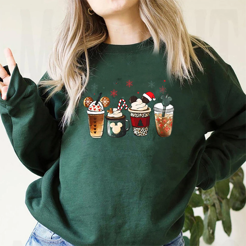 Gingerbread Christmas Coffee Sweatshirt Christmas Coffee Lover Hoodie Magic Kingdom Christmas Sweater Iced Latte Christmas Tops