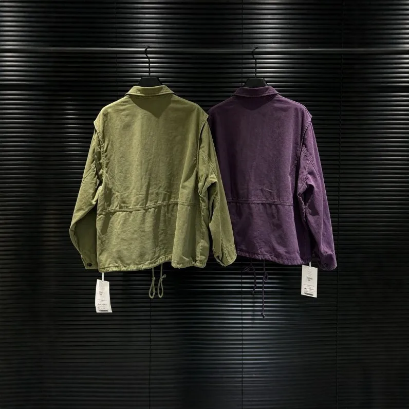 Long Sleeve Loose Fit Coat with 3D Effect Pattern Distressed Single Row Multi Button Closure Casual Mid Long Length Women Jacket