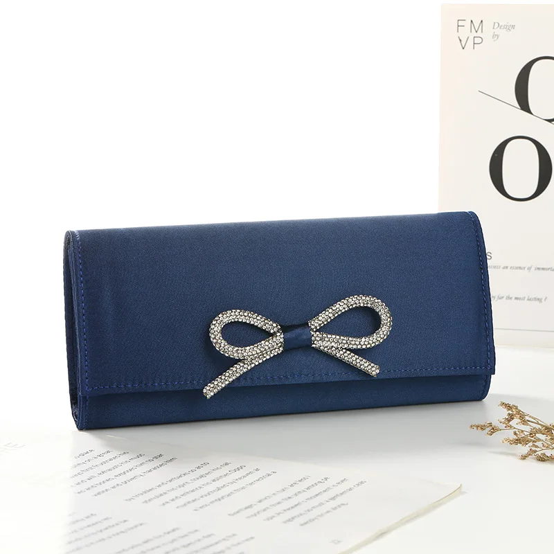 New Women Clutch Bag Ins Fashion Long Wallet Bowknot Purse Evening Dinner Bag For Party Bag Woman