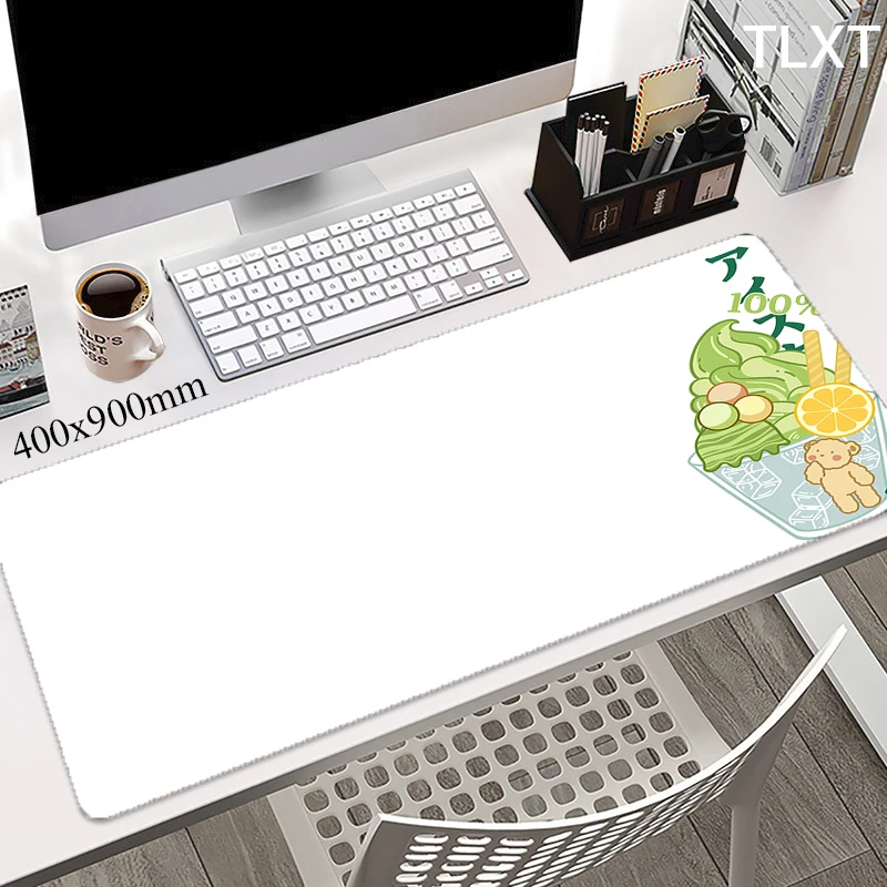 

80x30cm Mousepads Large Mousepad Cute Matcha Ice Cream Mouse Mat Keyboard Mats Desk Pad For Gift Mouse Pads XXL Lock Edge