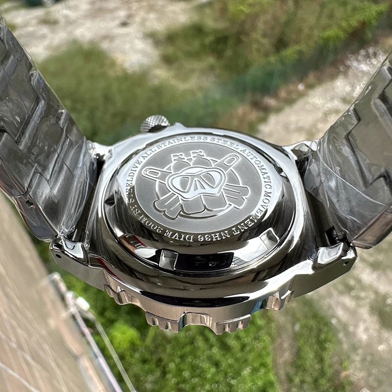 STEELDIVE Diving Men Watch Luxury Monster Automatic Mechanical 20Bar Waterproof Wristwatch C3 Luminous Sapphire NH35 Steel Bezel