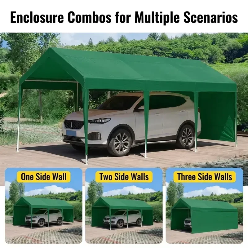 Heavy Duty Windproof Carport Tent 4x8m 5x6m UV Protected Outdoor Garage Canopy Car Parking Shed Multi Size