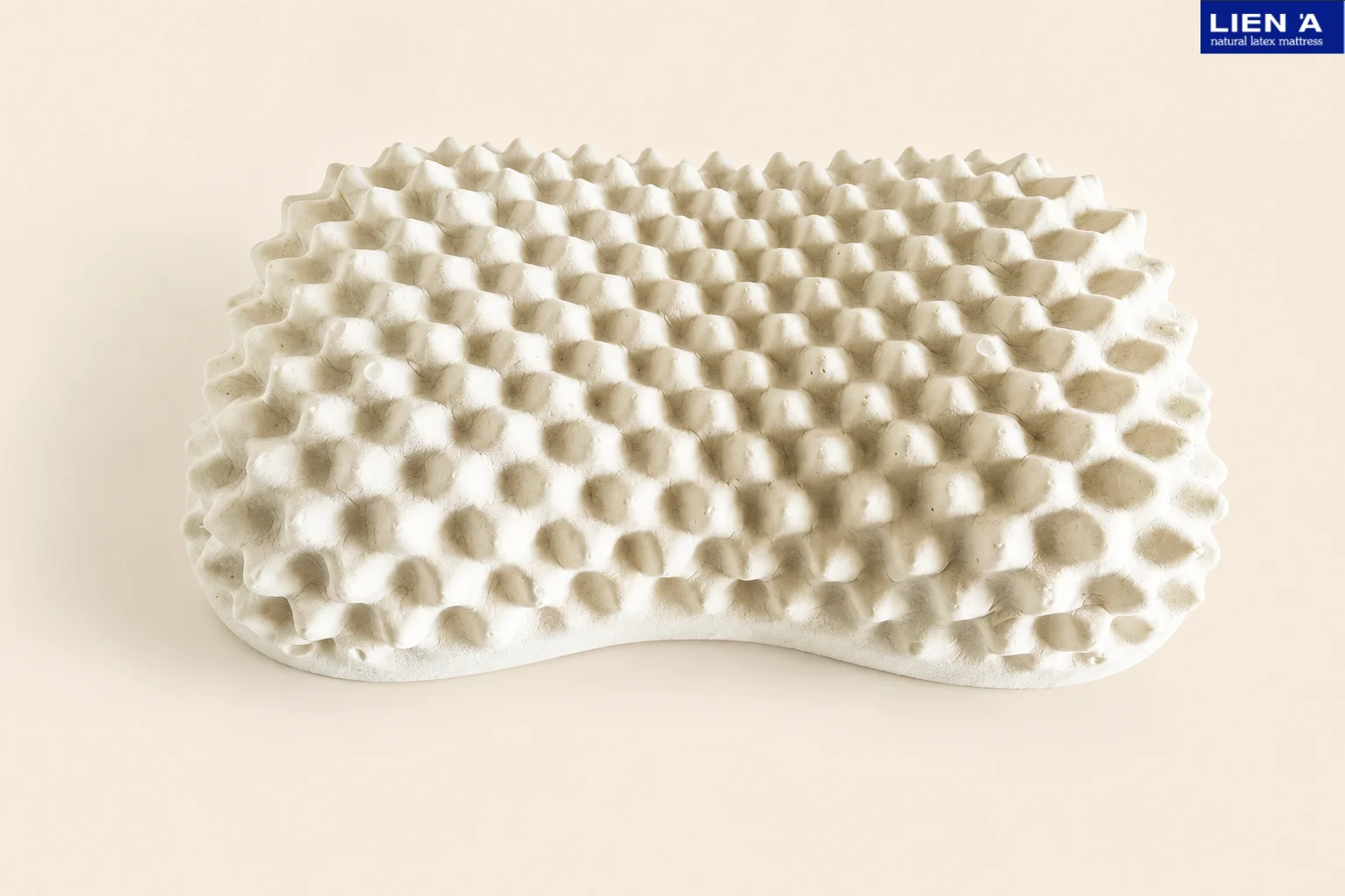 LIEN'A 3D Wave Natural Latex Pillow Massage Particle Beauty Pillow Ergonomic Cervical Neck Support Contour Pillow for Sleep