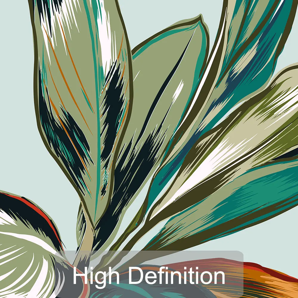 Set of 3 Colorful Tropical Botanical Canvas Poster Print Floral Leaves Wall Painting Picture for Bedroom Room Modern Home Decor