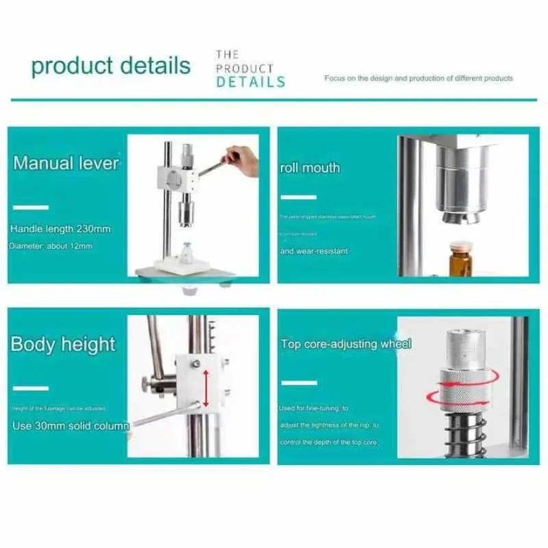 Desktop Manual Perfume Bottle Spray Vial Crimper Hand Capping Seal Tool For Aluminum Plastic Cap Capping Machines Product