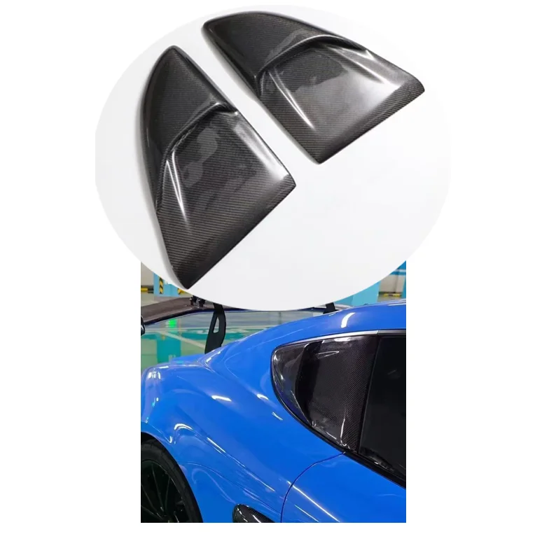 

Carbon Fiber Rear Window Grille Trim for Porsches 718 Boxster 2016 + Wet Carbon Fiber Rear Window Shutters Ventilator Cover