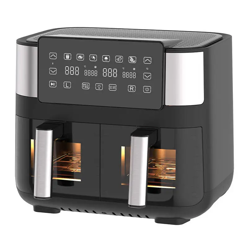 

2026 New Model Multi-functionalLED Display Touch Screen Dual New Transparent 1700W Stainless Steel Visible Digital Electric Cont