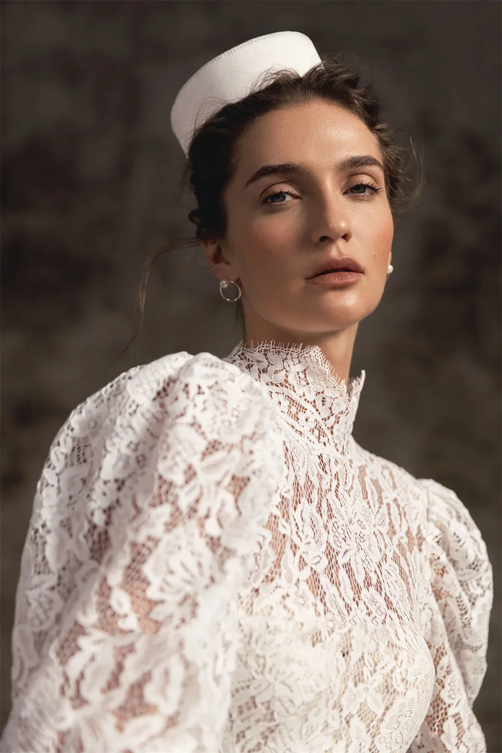 Flavinke Customized Full Lace Ball Gown A Line Wedding Dresses High Neck Long Sleeves Bridal Wedding Dresses vestidos de novia