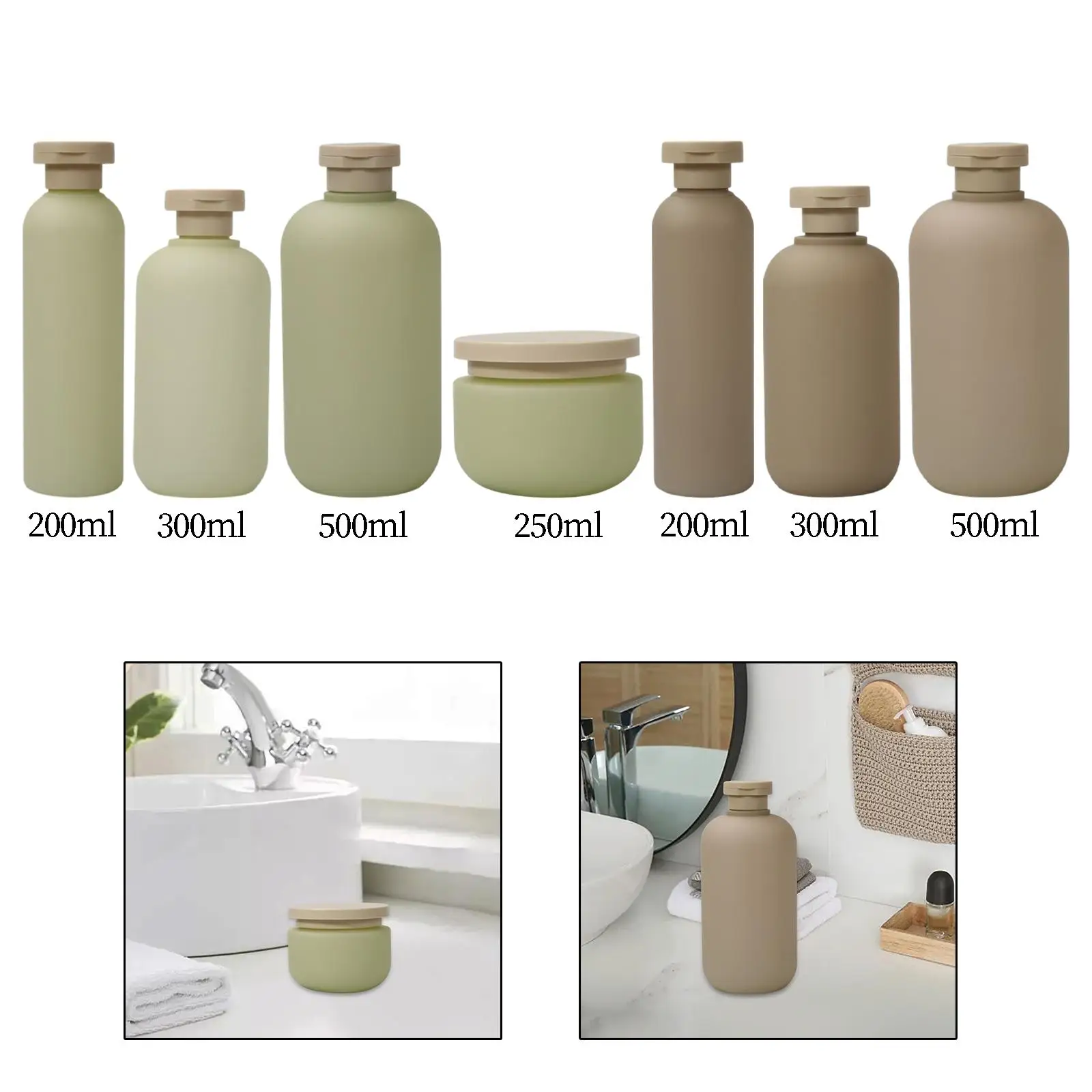Flip Cap Shampoo Bottles Squeeze Bottles Shower Gel Bottle Empty Containers for Lotion Body Wash Liquids Shampoo Cosmetic