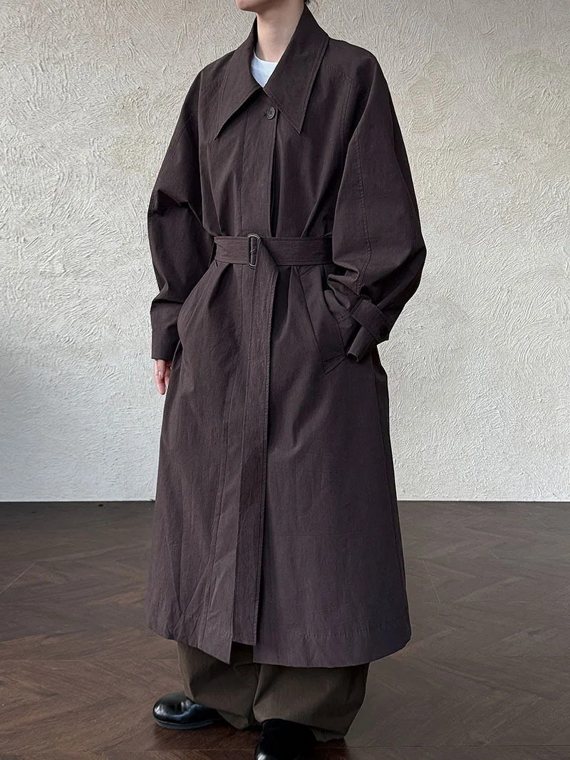 

Collar Trench Coat For Women 25 Autumn Tie Waist Slimming Casual Jacket