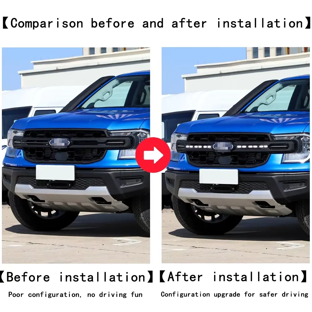 For Ford Ranger 2023 2024 WiGrille Daylight LED DRL Fpg Lamp Rear Tail Light Headlight LED Rear Bumper Light Turn Signal