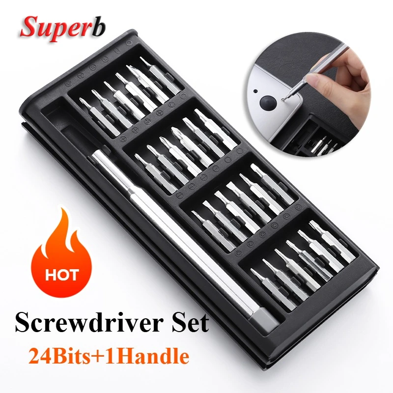 Precision Screwdriver Set 25 in 1 Mini Pocket Screwdriver Set Magnetic Screwdriver Head for Phone PC Watch Camera Glasses