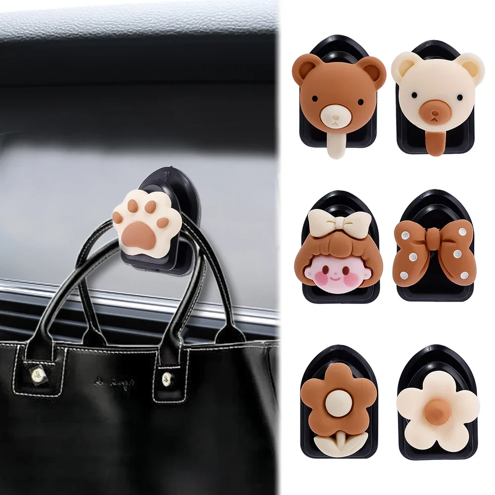 Car Cable Winder Organizer Holder Car Invisible Small Hook for Phone Data Cord Wire Line Hand Bag Keychain Girl Auto Household