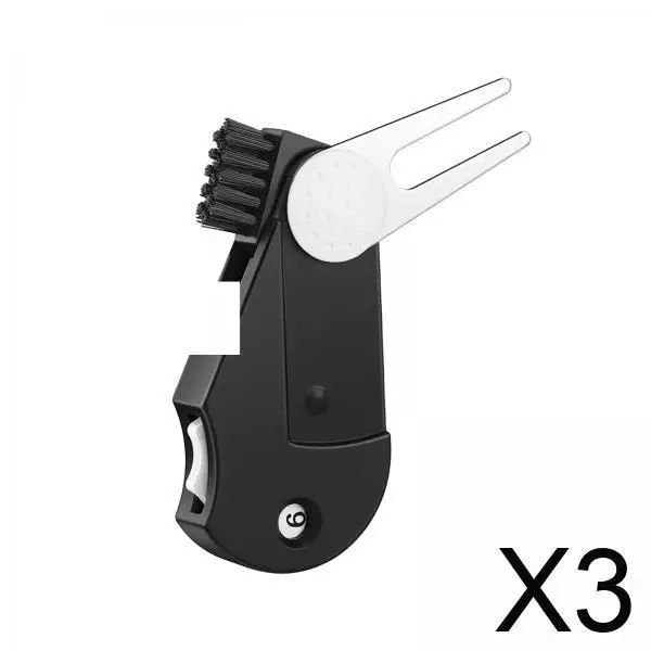 

3x инструмент для ремонта гольфа, зеленая вилка, аксессуары для гольфа, тренировочные женские и мужские компактные инструменты для игры в гольф с щеткой для чистки маркера мяча