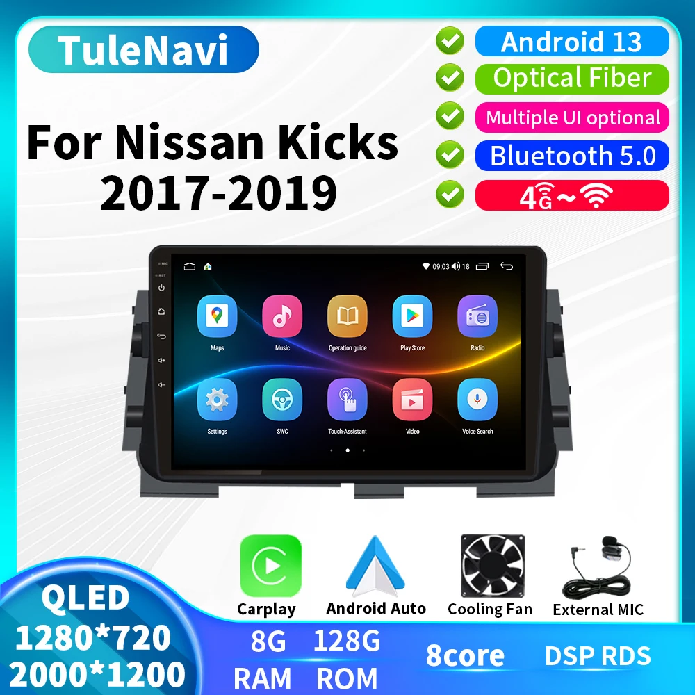 10 Inch Android Auto Radio For Nissan Kicks 2017 2018 2019 Multimedia Player Navigation System DSP Bluetooth GPS Navigation