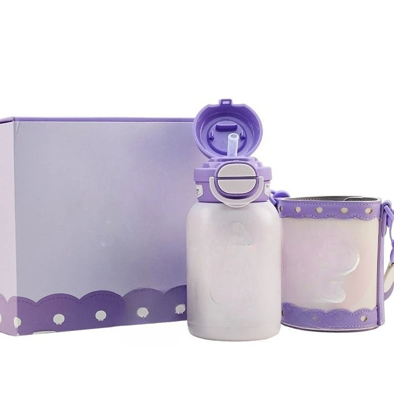 

Thermos Cup Kulomie Girls' Student Cup Children's Kindergarten Straw Double Drinking Cups